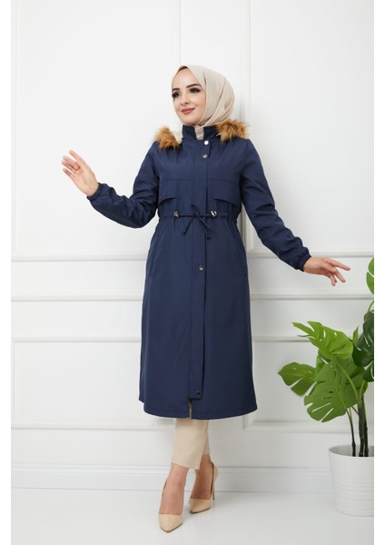 Lacivert Içi Kürklü ve Su Geçirmez Kadın Kışlık Mont & Kaban indirimleri