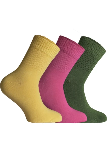 Nova Socks Kadın 3'lü Bambu Lastiksiz Sıkmayan ik Bilek Çorap /  Çorabı