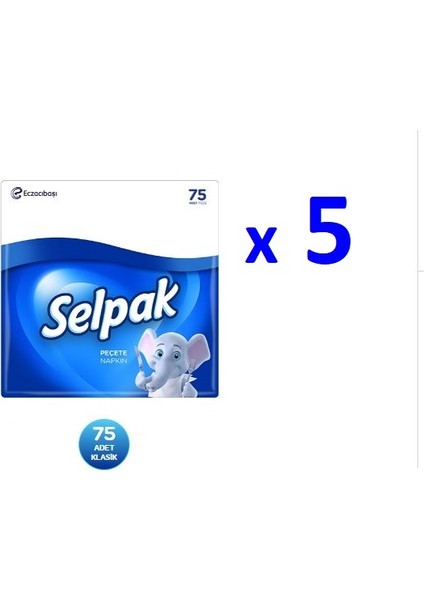 Klasik Ultra Yumuşak Peçete 5 x 75'li