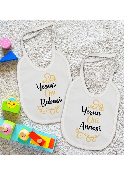 Kids Yesun Oni Annesi ve Babasi Tasarımlı 2’li Beyaz Mama Önlüğü-1 fiyatları