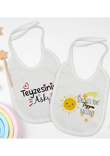 Kids Teyze Tasarımlı 2’li Beyaz Mama Önlüğü-4