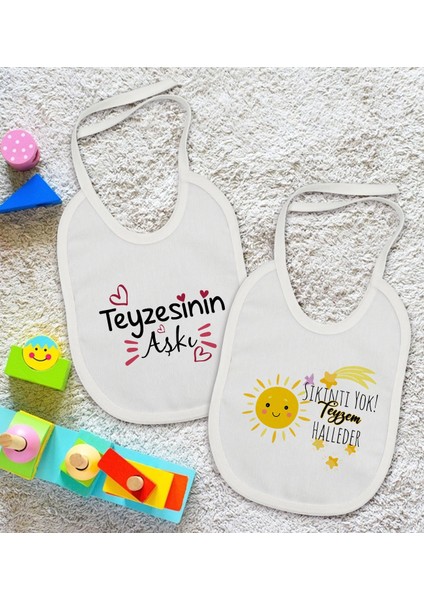 Kids Teyze Tasarımlı 2’li Beyaz Mama Önlüğü-4 fiyatları