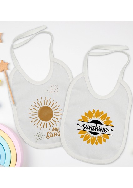 Kids Sunshine Tasarımlı 2’li Beyaz Mama Önlüğü-1
