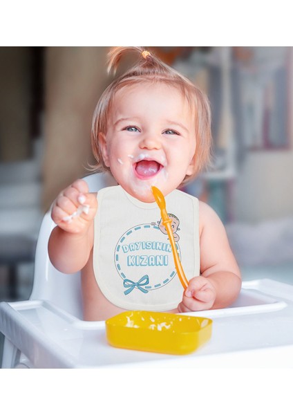 Kids Dayısının Kızanı ve Süper Kızan Tasarımlı 2’li Beyaz Mama Önlüğü-1 modelleri