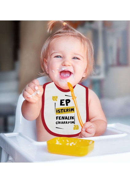 Kids Ep Isterim Tasarımlı 2’li Kırmızı Mama Önlüğü-2 modelleri