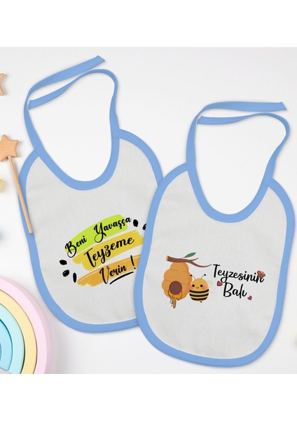 Kids Teyze Tasarımlı 2’li Mavi Mama Önlüğü-2