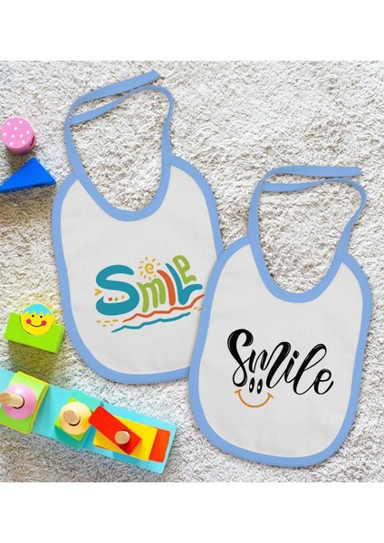 Kids Smile Tasarımlı 2’li Mavi Mama Önlüğü-1 fiyatları