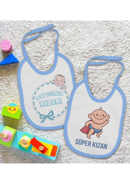 Kids Dayısının Kızanı ve Süper Kızan Tasarımlı 2’li Mavi Mama Önlüğü-1 fiyatları