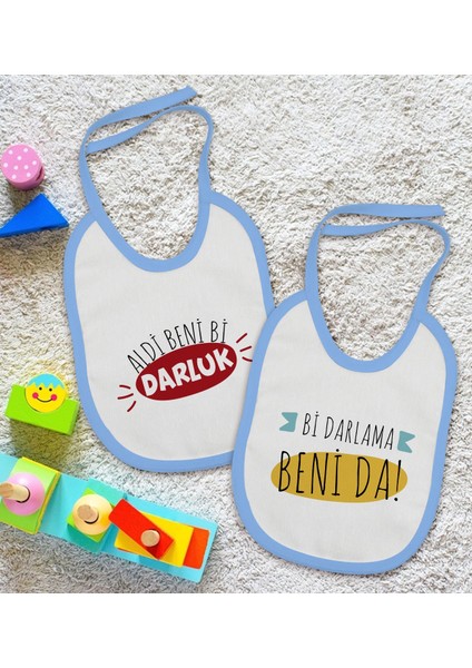 Kids Darlama Beni ve Darluk Tasarımlı 2’li Mavi Mama Önlüğü-1 fiyatları