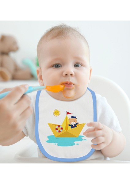 Kids Sevimli Kaptan Tasarımlı 2’li Mavi Mama Önlüğü-1 modelleri