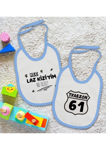Kids Laz Kızı ve Trabzon Tasarımlı 2’li Mavi Mama Önlüğü-1 fiyatları