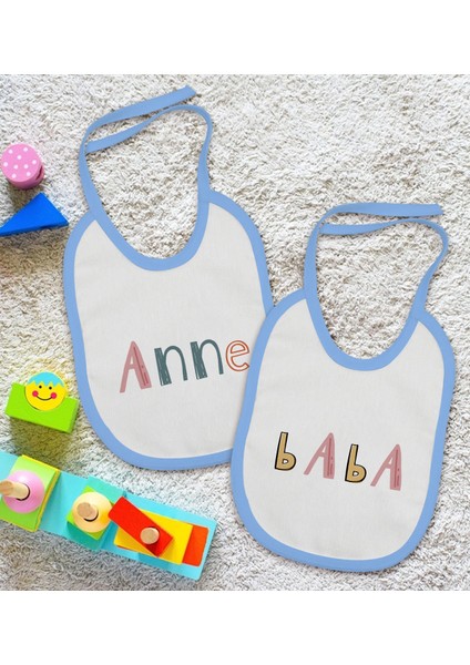 Kids Anne ve Baba Tasarımlı 2’li Mavi Mama Önlüğü-1 fiyatları