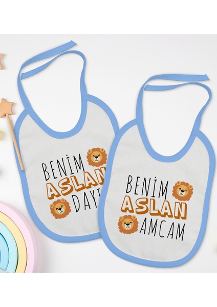 Kids Dayı ve Amca Tasarımlı 2’li Mavi Mama Önlüğü-1