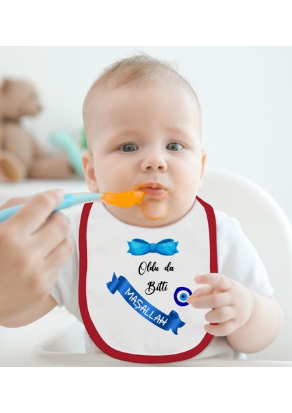 Kids Sünnet Tasarımlı 2’li Kırmızı Mama Önlüğü-1 modelleri