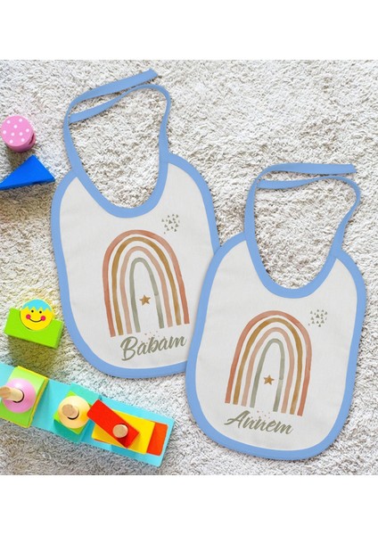 Kids Annem ve Babam Tasarımlı 2’li Mavi Mama Önlüğü-1 fiyatları