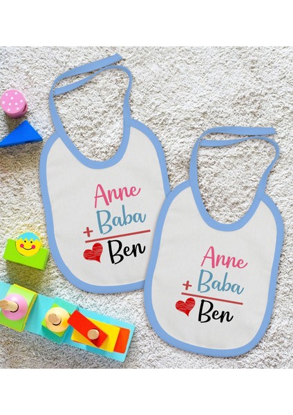 Kids Annem Babam Ben Tasarımlı 2’li Mavi Mama Önlüğü-1 fiyatları