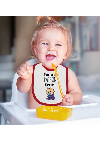Kids Patron Tasarımlı 2’li Kırmızı Mama Önlüğü-1 modelleri