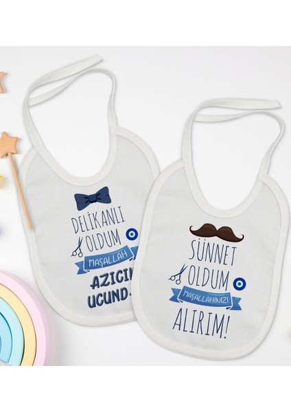 Kids Sünnet Tasarımlı 2’li Beyaz Mama Önlüğü-3