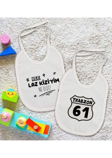 Kids Laz Kızı ve Trabzon Tasarımlı 2’li Beyaz Mama Önlüğü-1 fiyatları