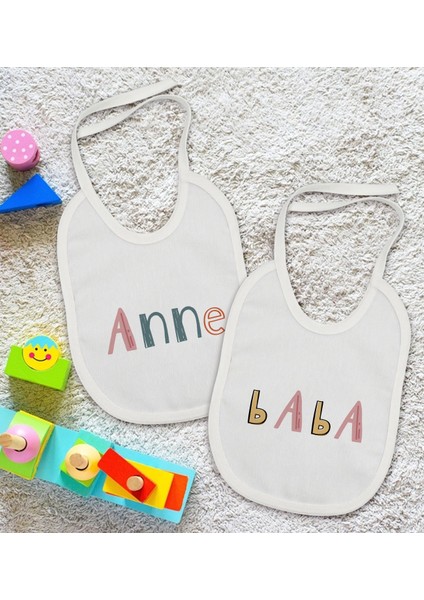 Kids Anne ve Baba Tasarımlı 2’li Beyaz Mama Önlüğü-1 fiyatları