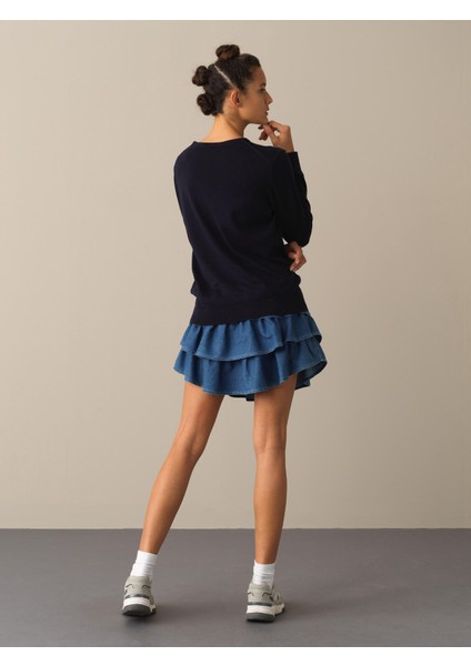 Kadın Lacivert Regular Fit Basic Kazak modelleri