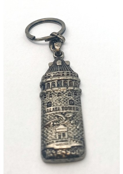 Metal Karartma Galata Kulesi Anahtarlık