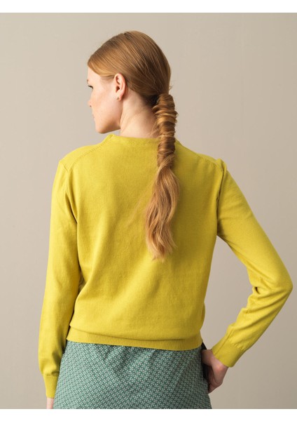 Kadın Sarı Regular Fit Basic Kazak modelleri