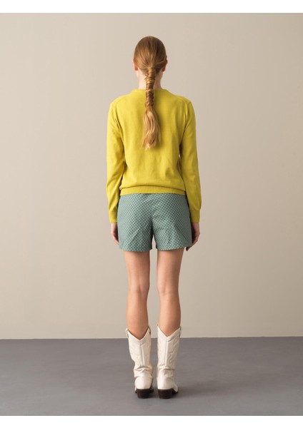 Kadın Sarı Regular Fit Basic Kazak fırsatları