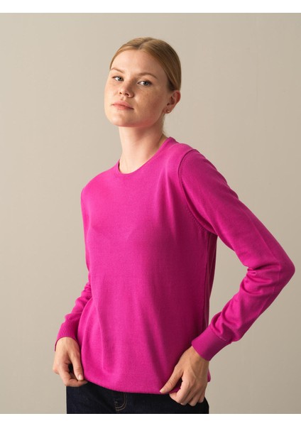 Kadın Fuşya Regular Fit Basic Kazak fiyatları