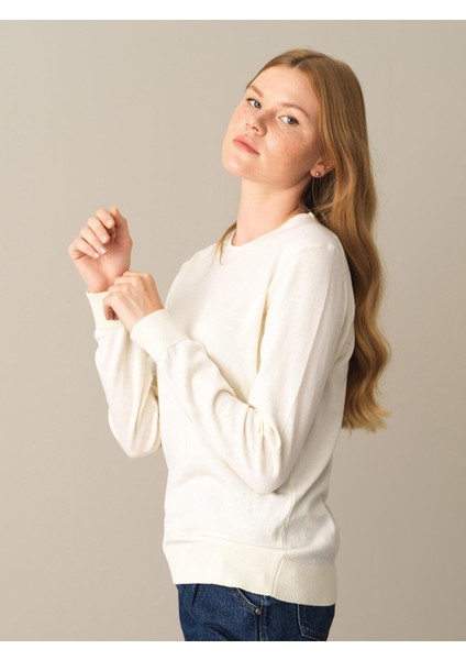 Kadın Ekru Regular Fit Basic Kazak fiyatları