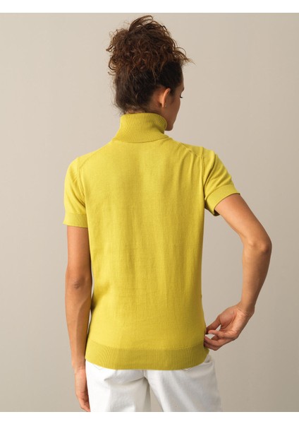 Kadın Sarı Rahat Kesim Basic Kazak indirimleri