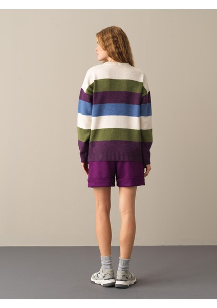 Kadın Mor Oversize Kazak indirimleri