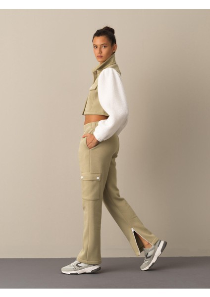 Kadın Yeşil Kargo Cep Sweat Pantolon fiyatları