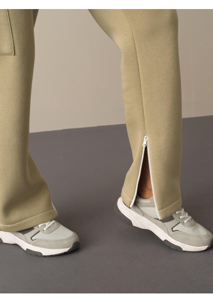 Kadın Yeşil Kargo Cep Sweat Pantolon fırsatları