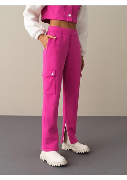 Kadın Fuşya Kargo Cep Sweat Pantolon fiyatları