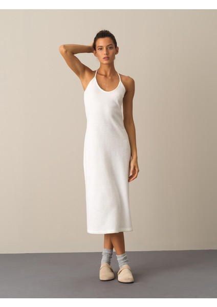 Kadın Beyaz Regular Fit Elbise
