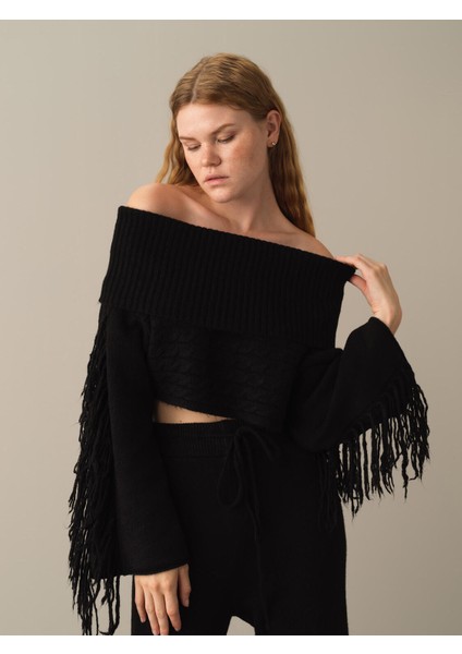 Kadın Siyah Oversize Kazak fiyatları