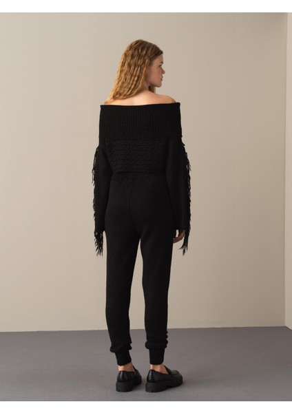 Kadın Siyah Oversize Kazak indirimleri