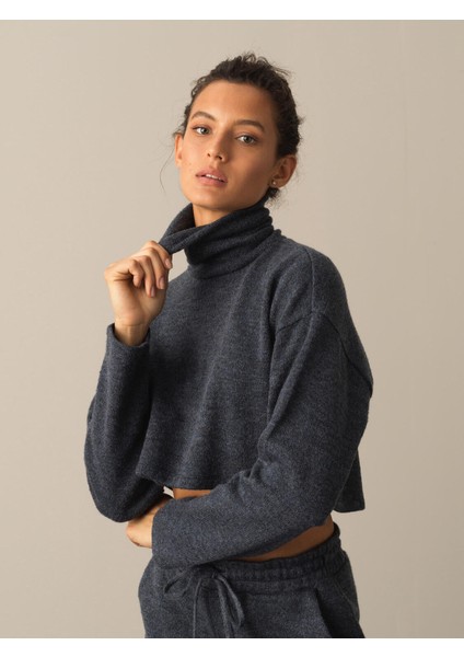 Kadın Antrasit Oversize Crop modelleri