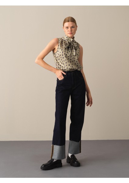 Kadın Yeşil Kolsuz Saten Bluz modelleri