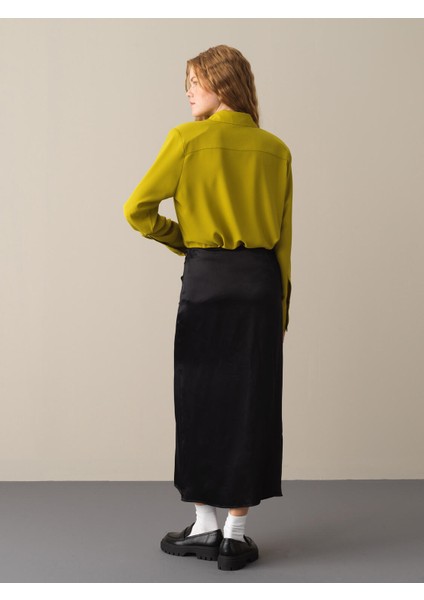 Kadın Sarı Vatkalı Oversize Gömlek indirimleri