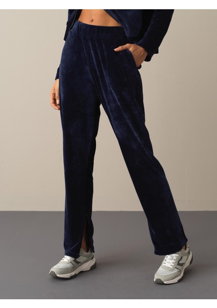 Kadın Lacivert Kadife Sweat Pantolon modelleri
