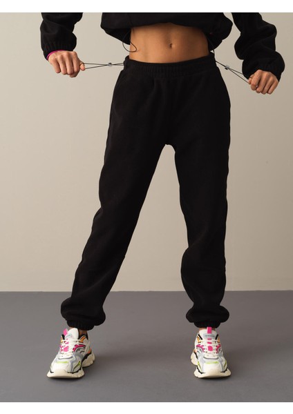 Kadın Siyah Polar Sweat Pantolon modelleri