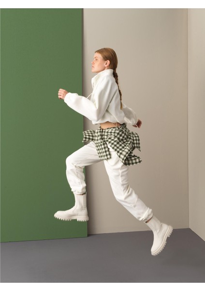 Kadın Beyaz Polar Sweat Pantolon indirimleri