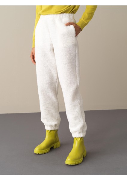 Kadın Beyaz Polar Sweat Pantolon modelleri
