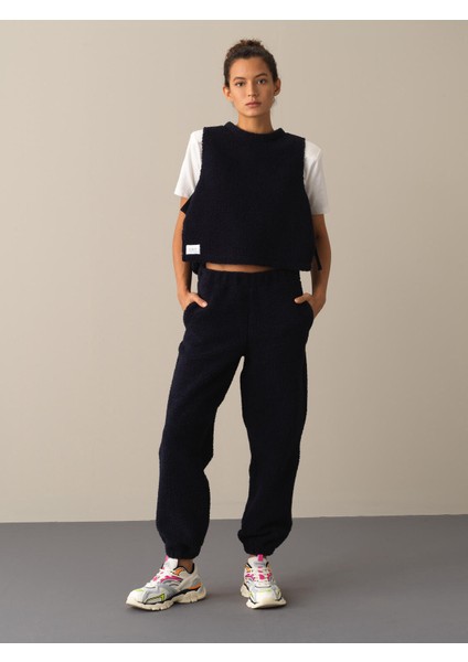 Kadın Lacivert Polar Sweat Pantolon