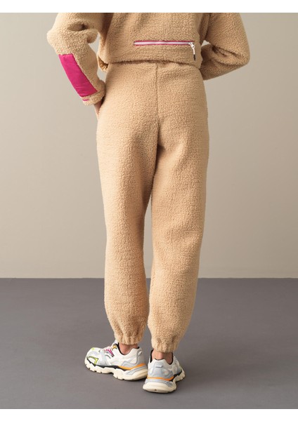 Kadın Bej Polar Sweat Pantolon modelleri
