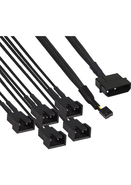 5 Port Fan Çoklayıcı Kablo 4 Pin Molex  Fan Uzatma Fan Çoklayıcı Molex - 5 x 3/4-Pin Pwm Kablo