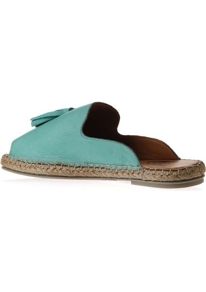 Yeşil Nil Deri Kadın Düz Terlik indirimleri