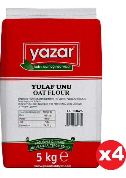 Yulaf Unu 5 kg x 4 Paket
